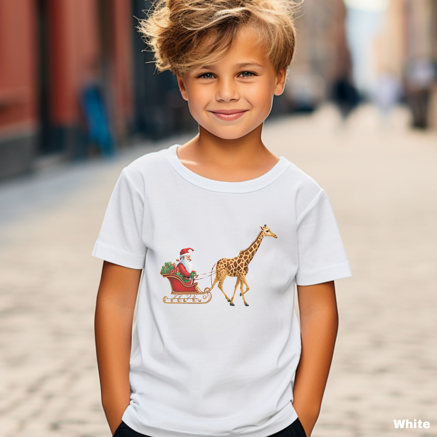 Giraffe Sleigh Youth Tee