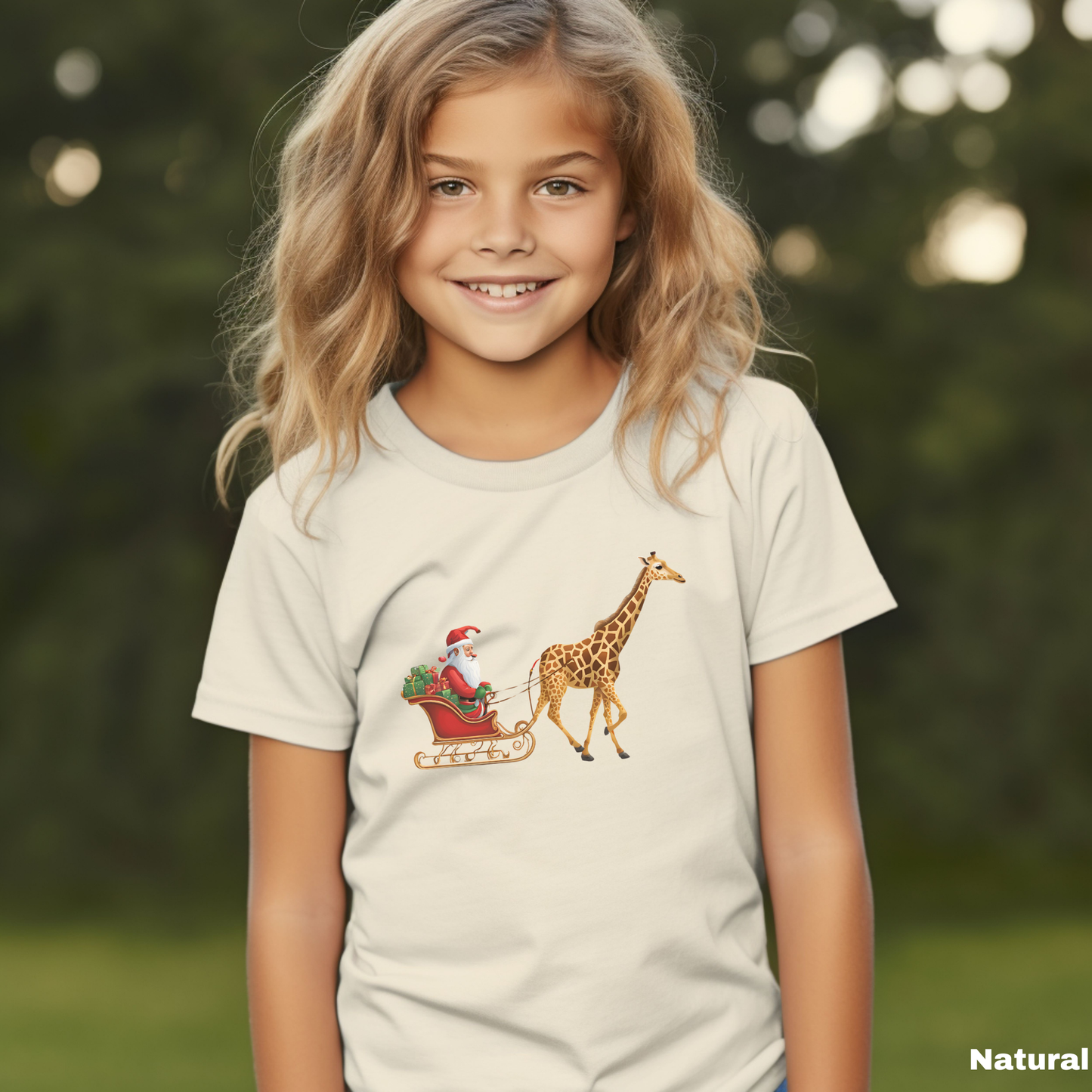 Giraffe Sleigh Youth Tee