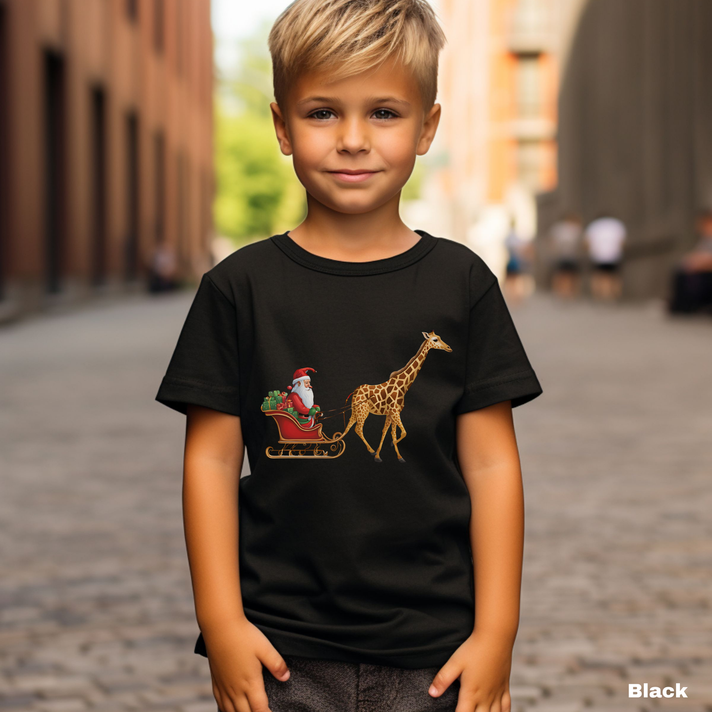 Giraffe Sleigh Youth Tee