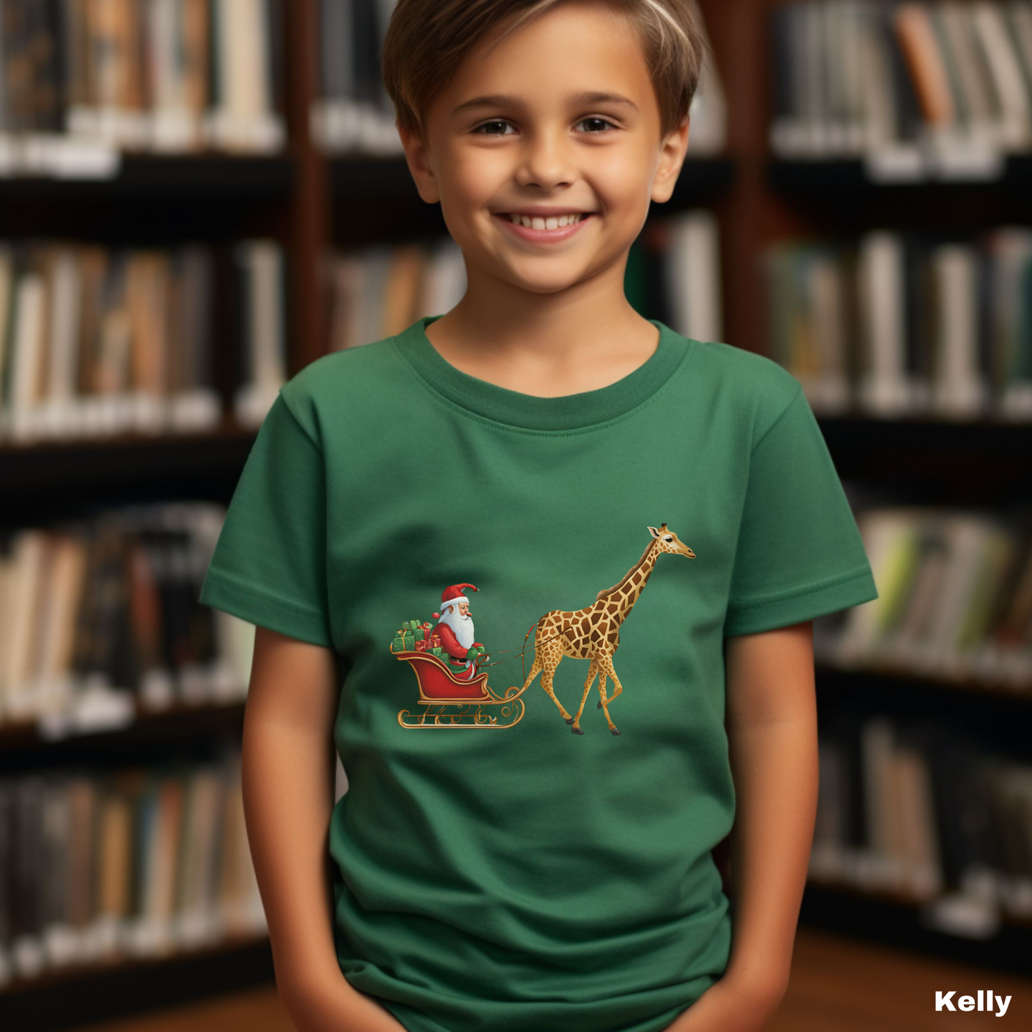 Giraffe Sleigh Youth Tee