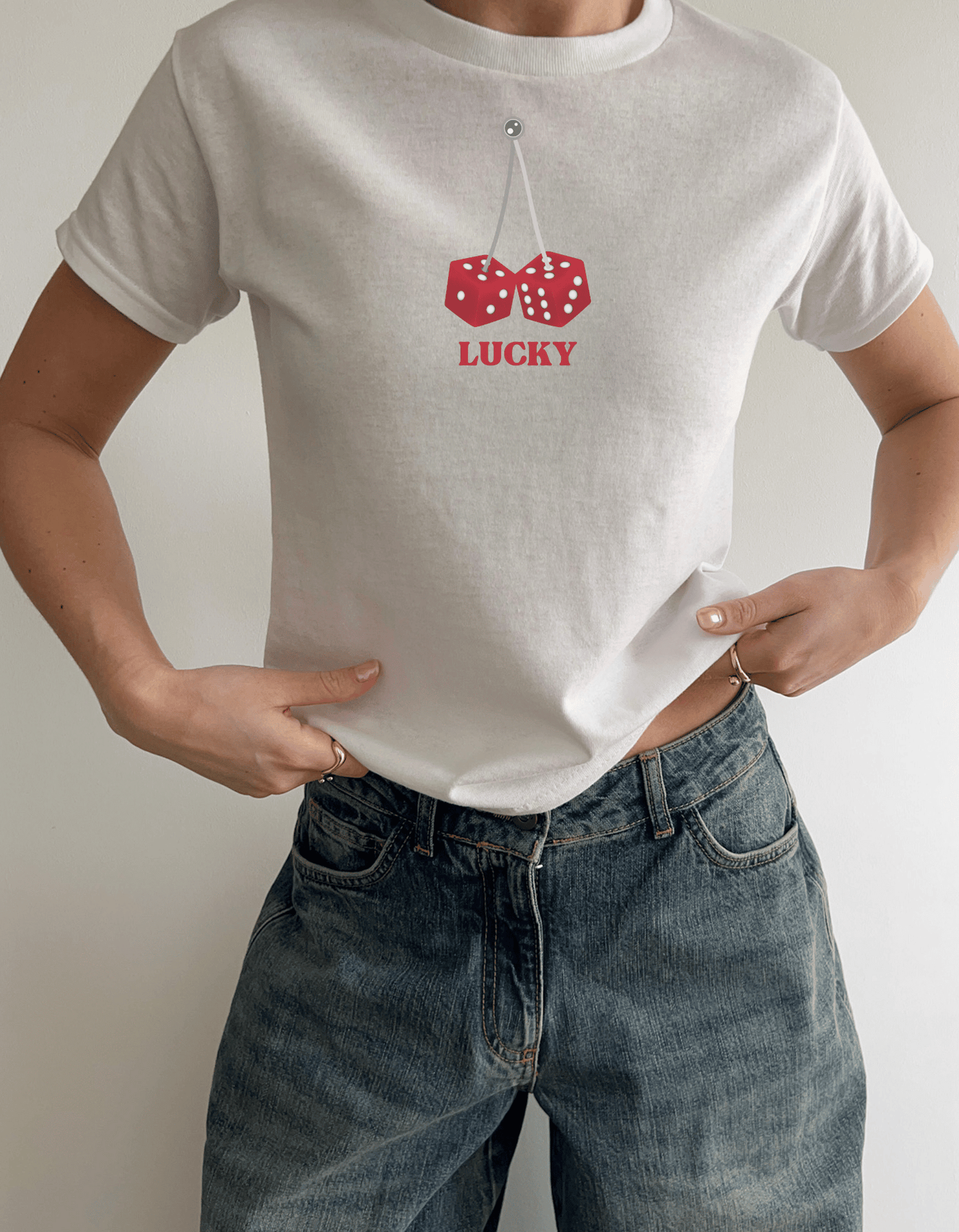 Lucky Cherry Dice 90s Baby Tee