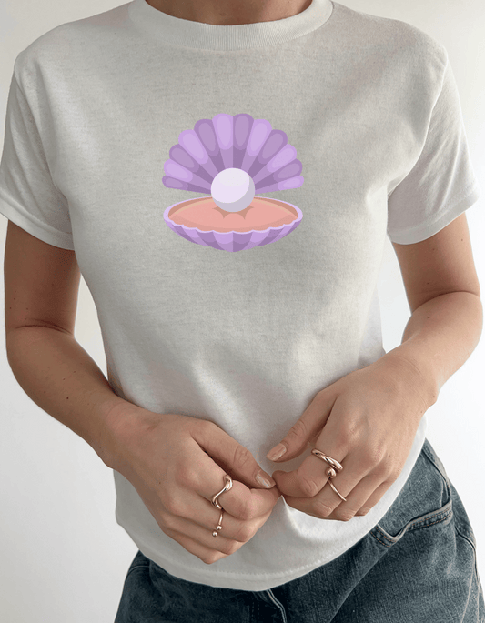 Oyster Pearl 90s Baby Tee