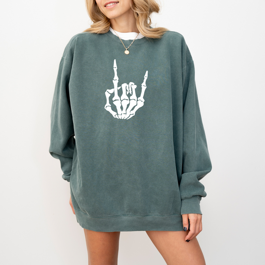 Rock Skeleton Hand Sweatshirt